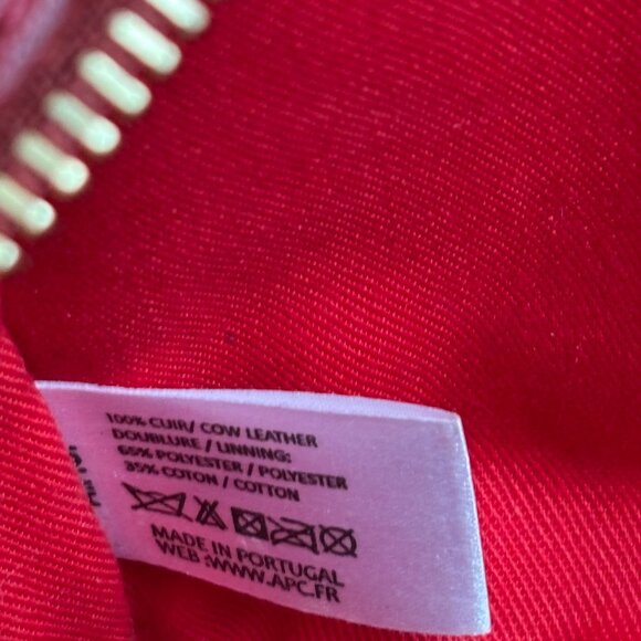 A.P.C. Demi-lune Leather Burgundy Bordeaux Red Crossbody Bag Purse - Picture 13 of 14